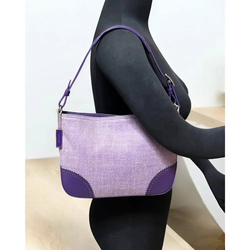 NWT Vintage Coach 8146 Girlie Herringbone Perforated Hobo Bag